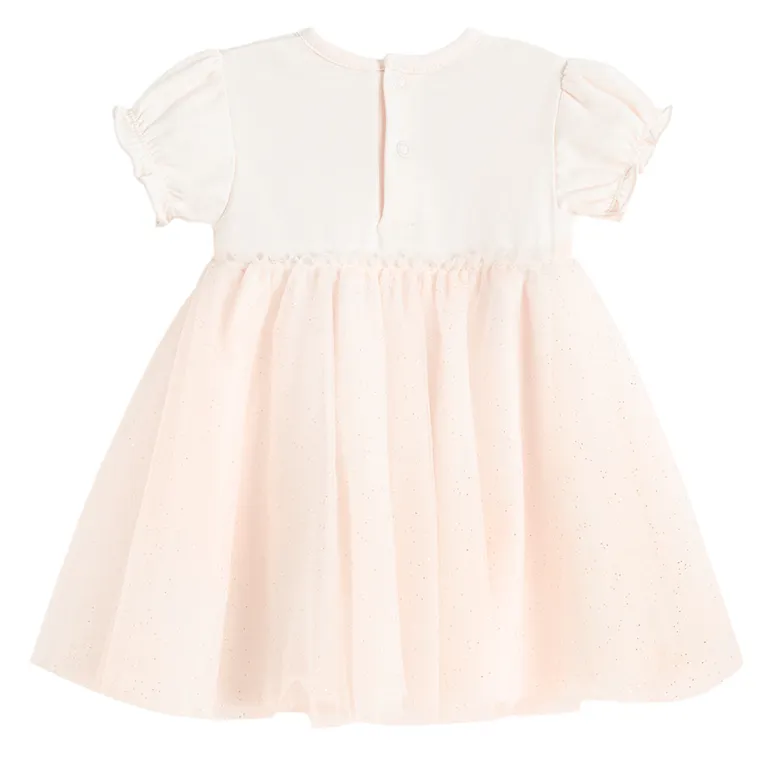 Cool Club, Komplet dziewczęcy, Body sukienka z krótkim rękawem, Bolerko, różowy