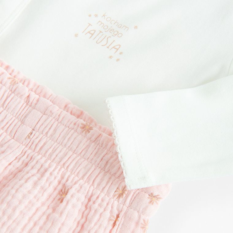 Cool Club, Komplet dziewczęcy, Body z długim rękawem, Półśpiochy muślinowe, mix