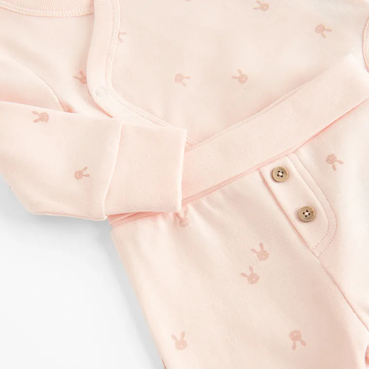 Cool Club, Komplet dziewczęcy, Body z długim rękawem, Półśpiochy, różowy