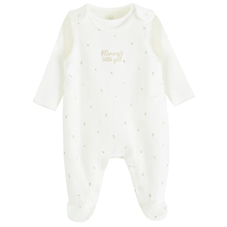 Cool Club, Komplet dziewczęcy, Body z długim rękawem, Śpiochy, biały