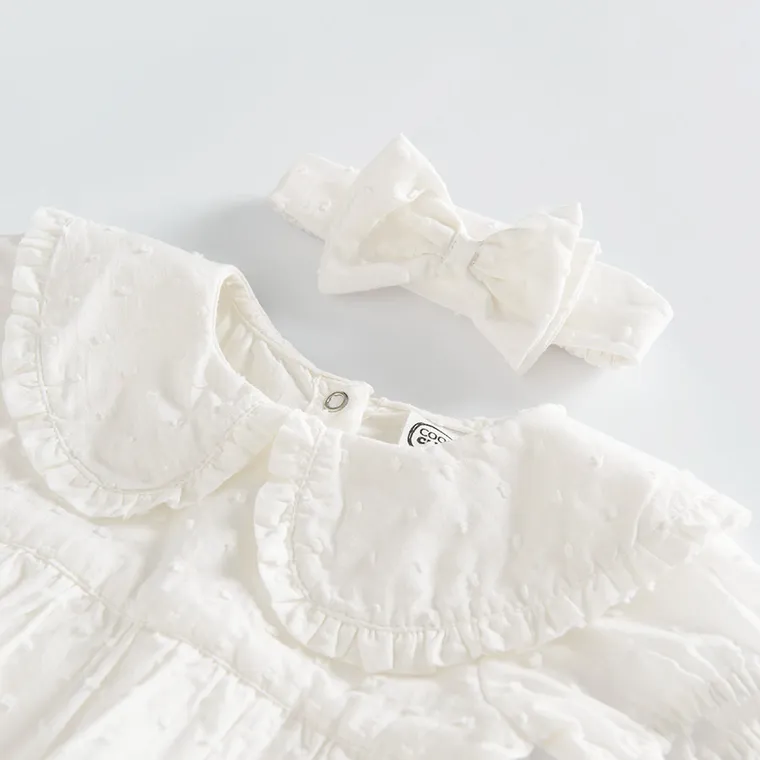 Cool Club, Komplet dziewczęcy, Sukienka body z krótkim rękawem, Opaska, biały