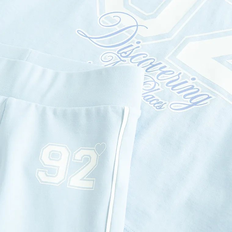 Cool Club, Komplet dziewczęcy, T-shirt, Legginsy, kolarki, niebieski