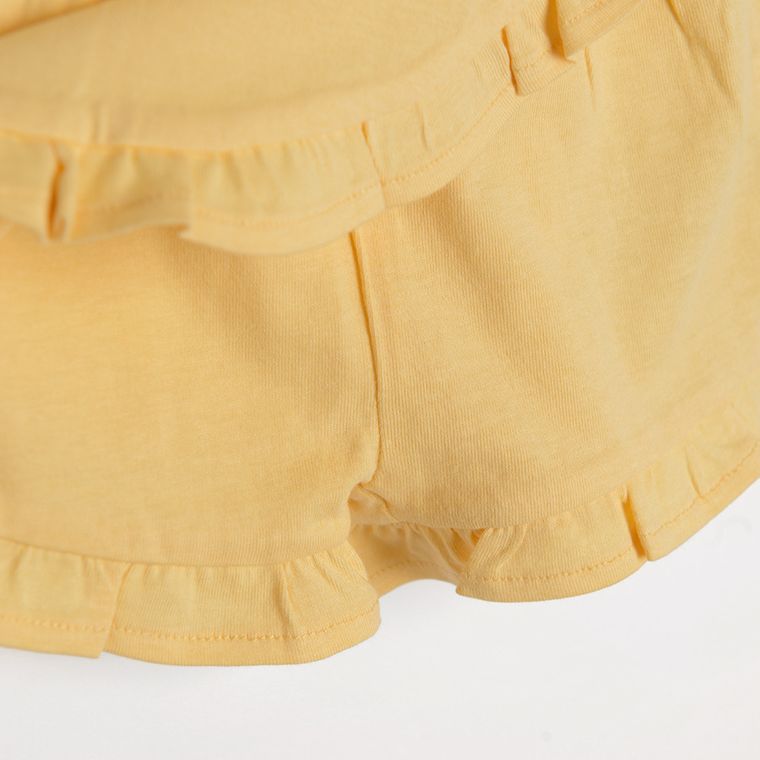 Cool Club, Komplet dziewczęcy, T-shirt, Szorty, biało-żółty