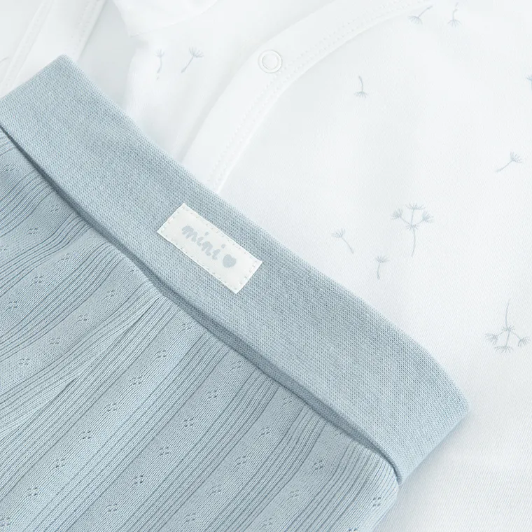 Cool Club, Komplet niemowlęcy 6-częściowy z torbą, biało-niebieski