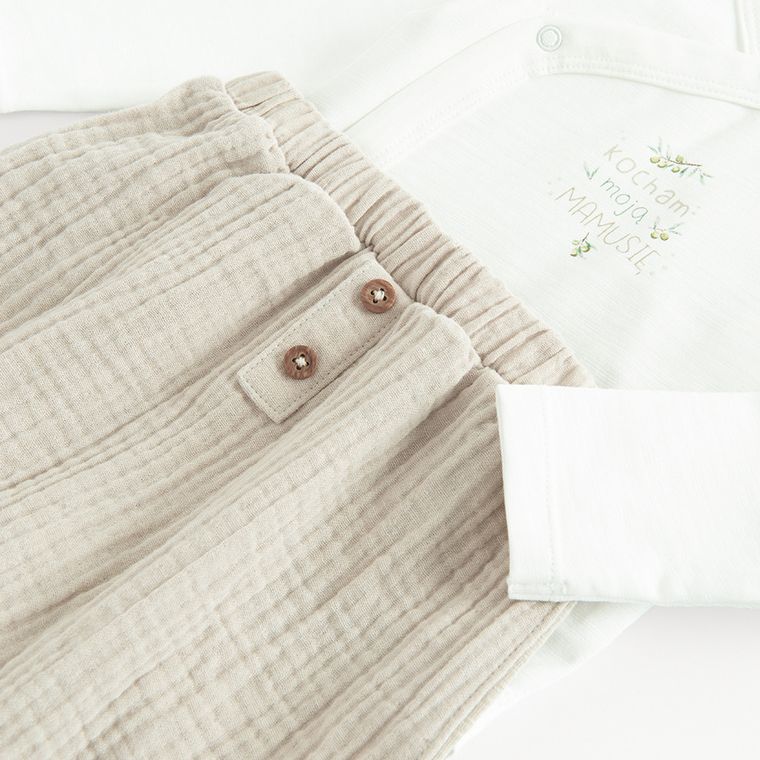 Cool Club, Komplet niemowlęcy, Body z długim rękawem, Półśpiochy muślinowe, mix