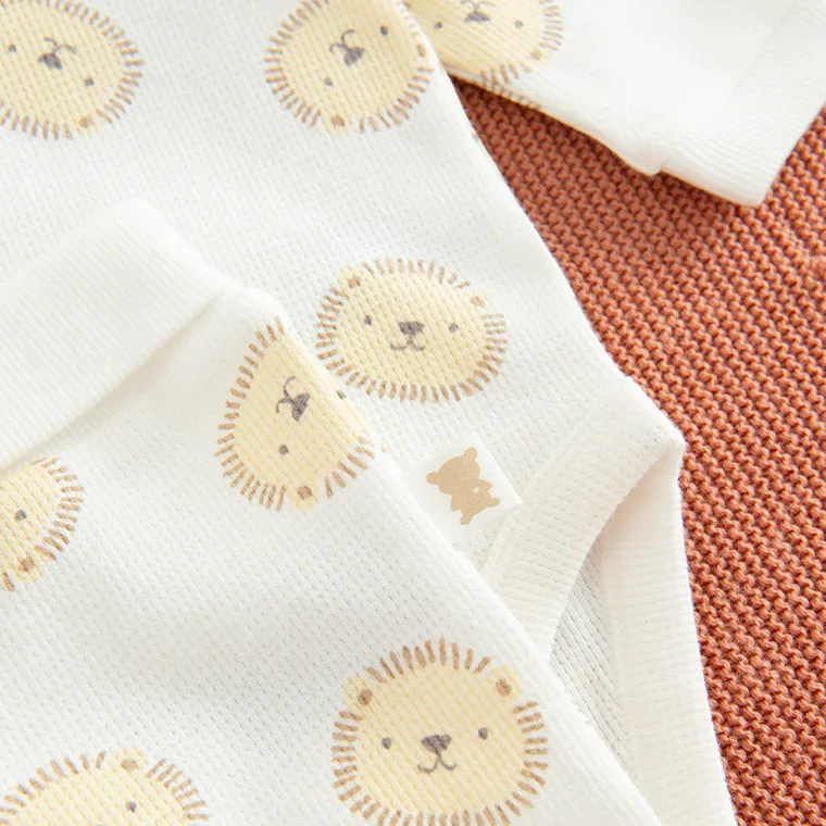 Cool Club, Komplet niemowlęcy, Body z długim rękawem, Półśpiochy, prążkowany, biały