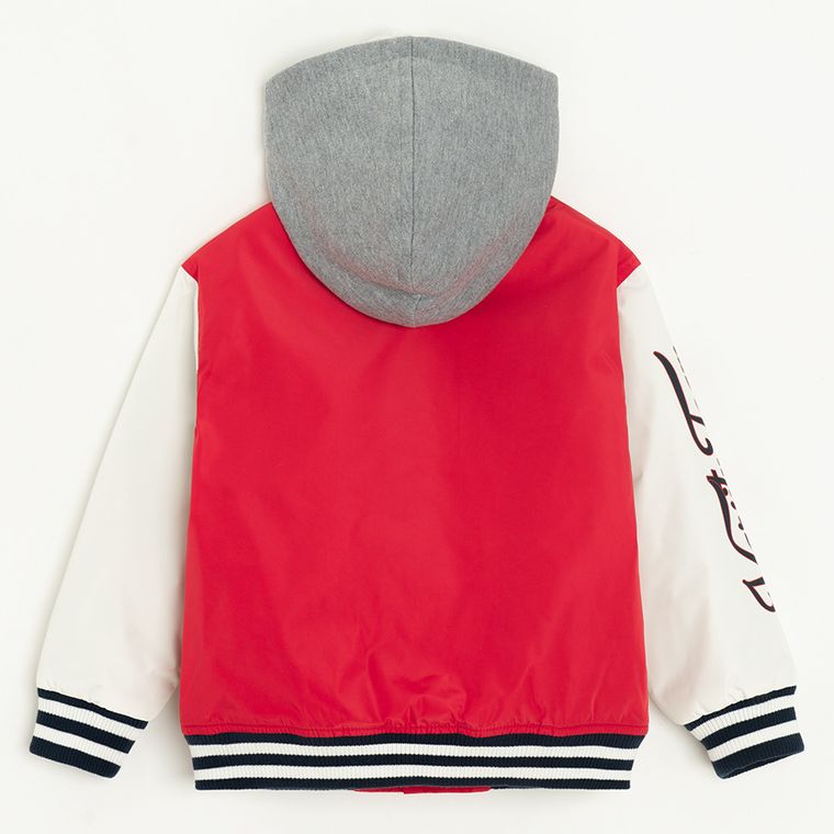 Cool Club, Kurtka bejsbolówka chłopięca z kapturem, czerwona