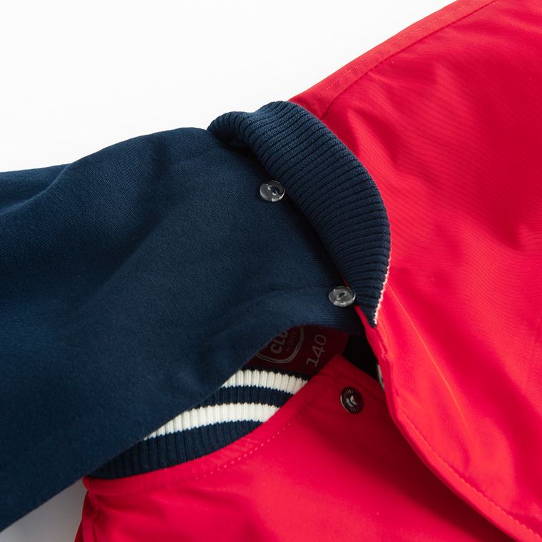 Cool Club, Kurtka bejsbolówka chłopięca z kapturem, oversize, czerwona, NASA