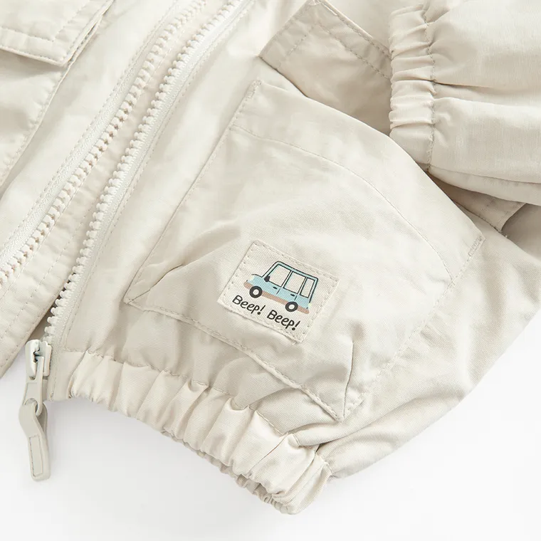 Cool Club, Kurtka chłopięca z kapturem, beżowa