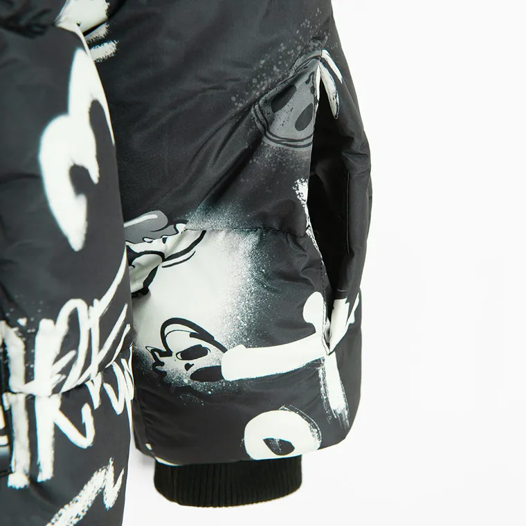 Cool Club, Kurtka chłopięca z kapturem, ocieplana, czarno-biała