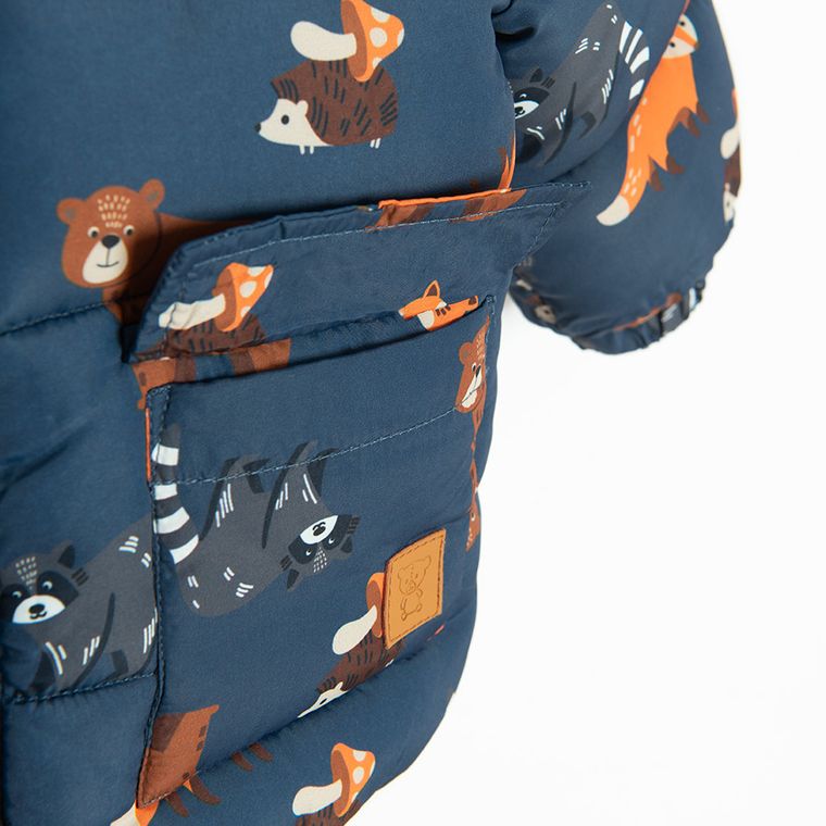 Cool Club, Kurtka chłopięca z kapturem, ocieplana, niebieska