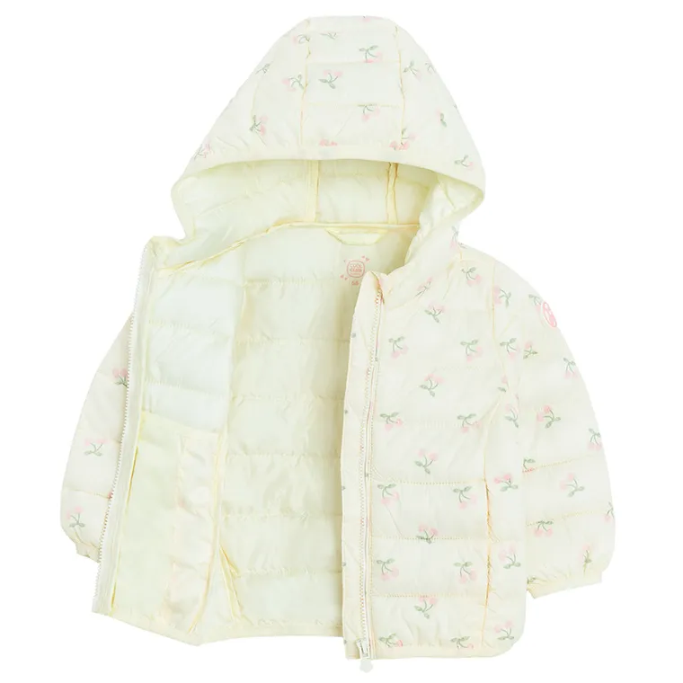 Cool Club, Kurtka dziewczęca z kapturem, ecru