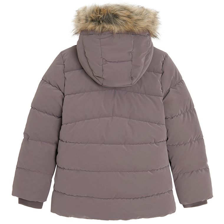 Cool Club, Kurtka dziewczęca z kapturem, ocieplana, ciemnofioletowa