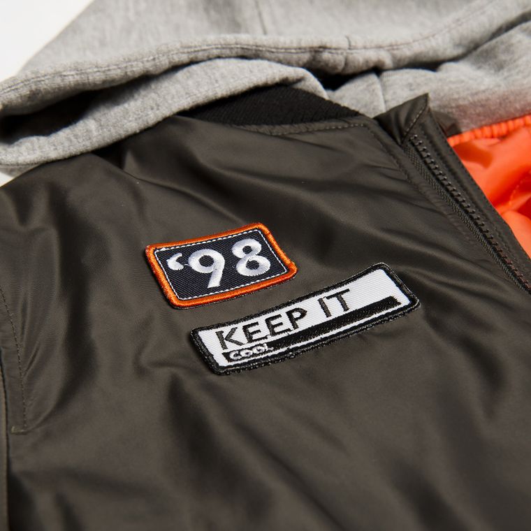 Cool Club, Kurtka jesienna chłopięca, bomberka z kapturem, zielona