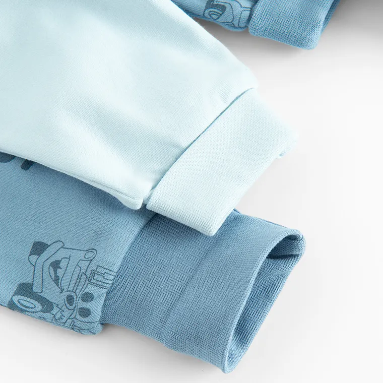 Cool Club, Pajac chłopięcy, niebieski, Auta, zestaw, 2 szt.