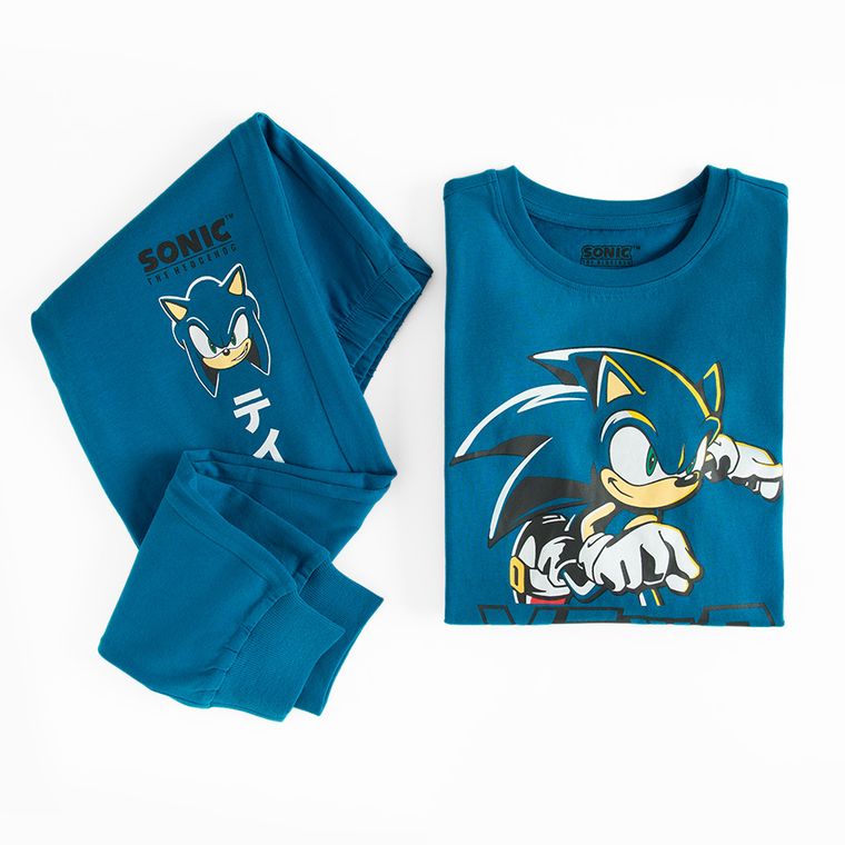 Cool Club, Piżama chłopięca, niebieska, Sonic the Hedgehog