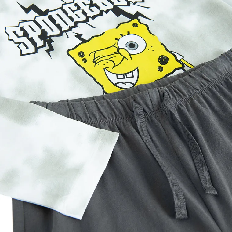 Cool Club, Piżama chłopięca, szara, SpongeBob