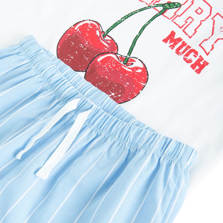 Cool Club, Piżama dziewczęca, biało-niebieska