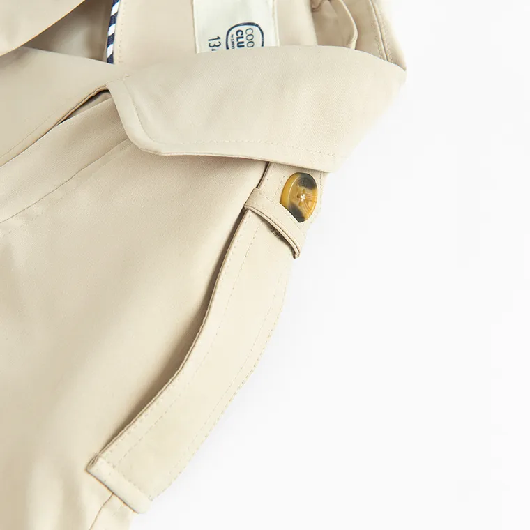 Cool Club, Płaszcz dziewczęcy, cropped, beżowy