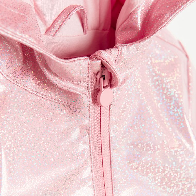 Cool Club, Płaszcz przeciwdeszczowy dziewczęcy z kapturem, różowy