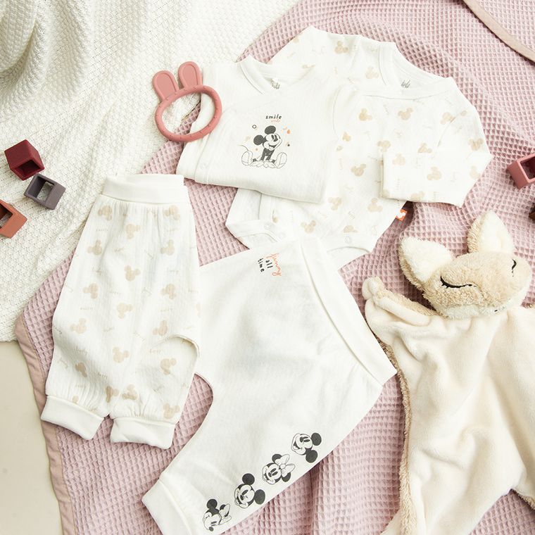 Cool Club, Półśpiochy dziewczęce, ecru, Klub przyjaciół Myszki Mickey, zestaw, 2 szt.