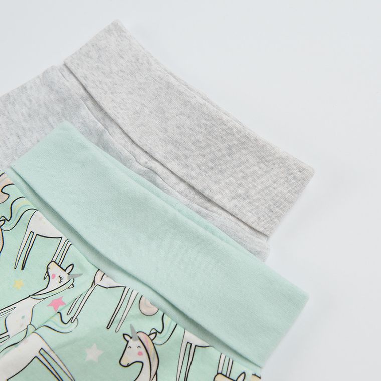 Cool Club, Półśpiochy dziewczęce, szare, miętowe, zestaw, 2 szt.