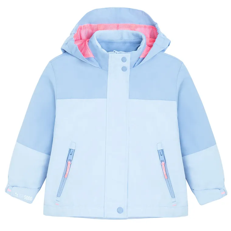 Cool Club, Przeciwdeszczowa kurtka dziewczęca z kapturem, 3w1, Bluza polarowa, rozpinana, niebieska