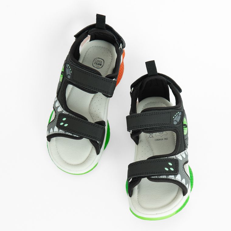 Cool Club, Sandały chłopięce, czarne, świecąca podeszwa