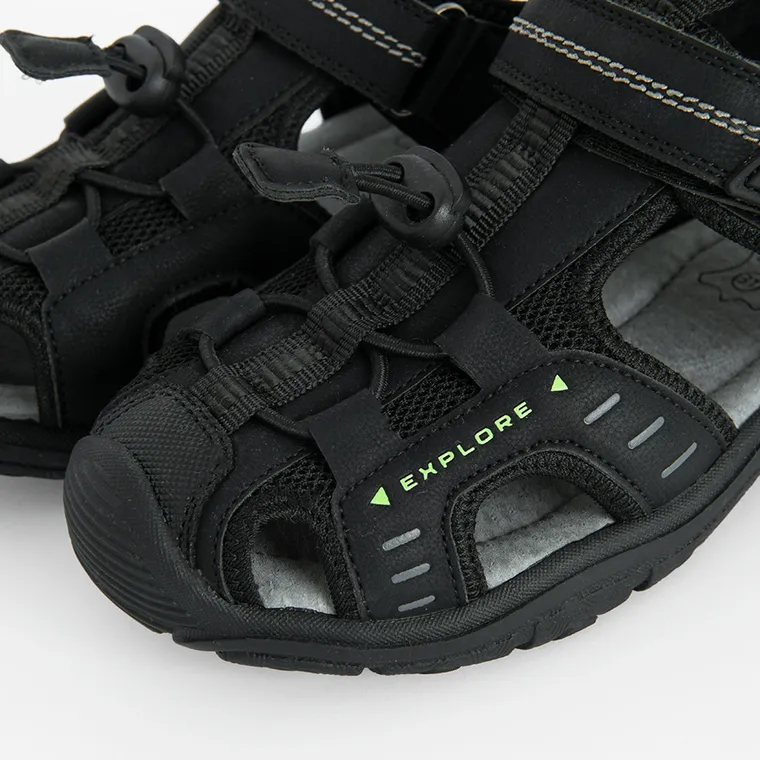 Cool Club, Sandały chłopięce, skórzana wkładka, czarne