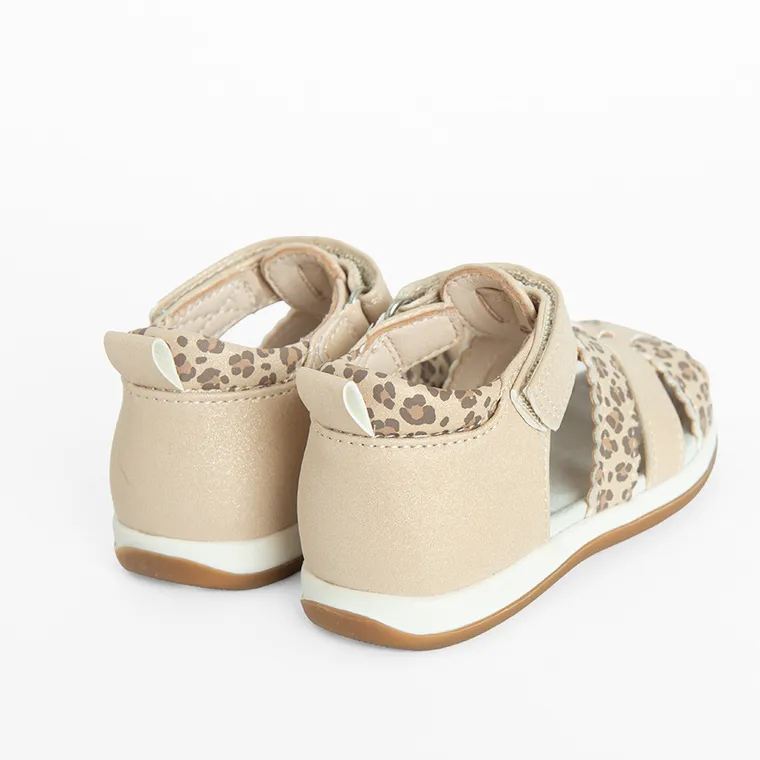Cool Club, Sandały dziewczęce, beżowe, skórzana wkładka