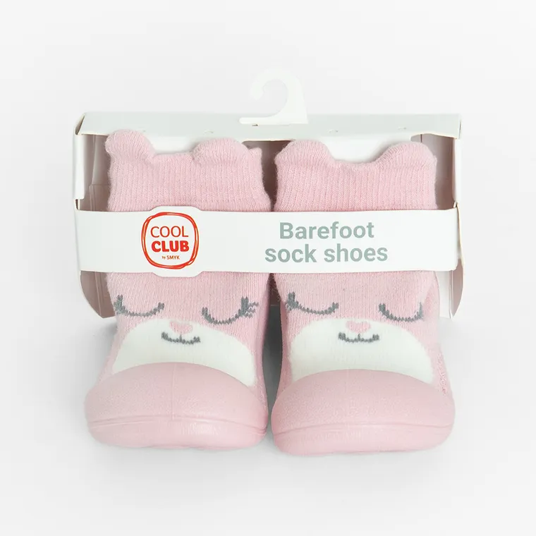 Cool Club, Skarpetobuty dziewczęce, różowe, podeszwa Barefoot