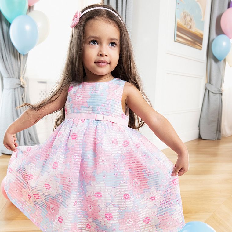 Cool Club, Sukienka dziewczęca bez rękawów, różowa, kwiaty