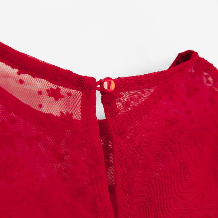 Cool Club, Sukienka dziewczęca z długim rękawem, czerwona