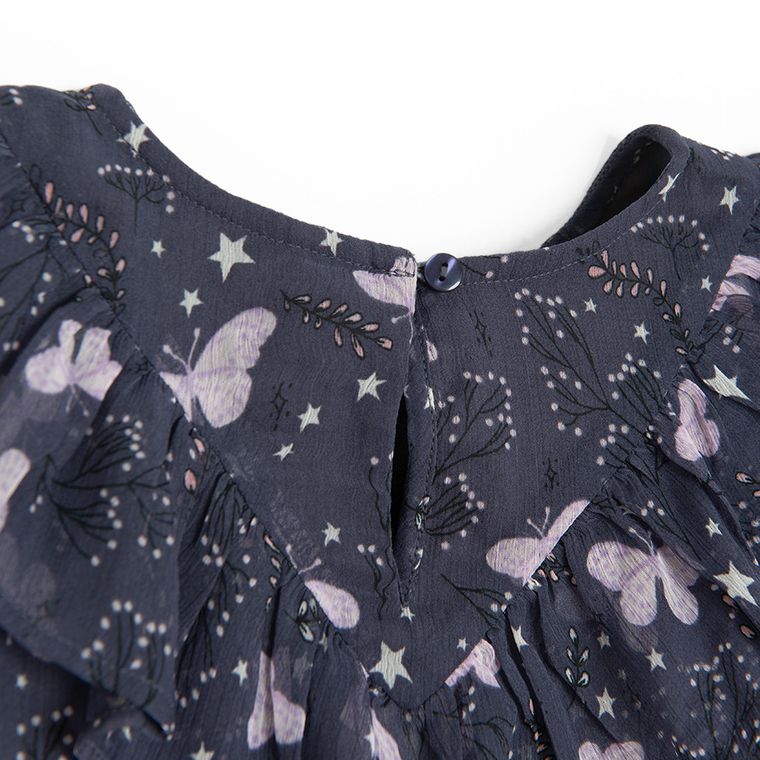 Cool Club, Sukienka dziewczęca z długim rękawem, fioletowa