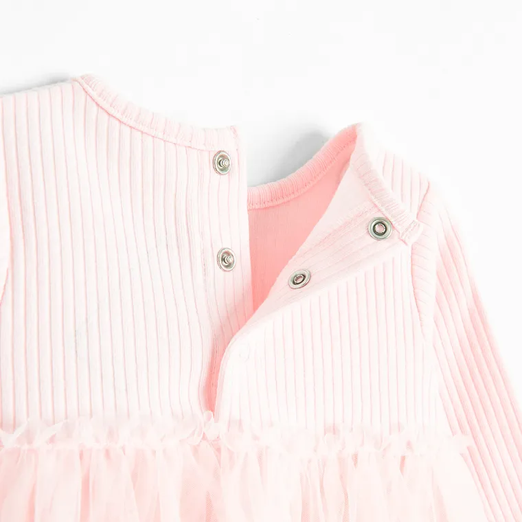 Cool Club, Sukienka dziewczęca z długim rękawem, różowa