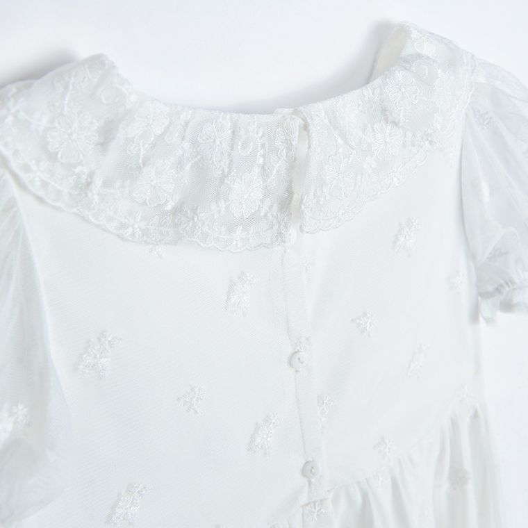 Cool Club, Sukienka dziewczęca z krótkim rękawem, biała