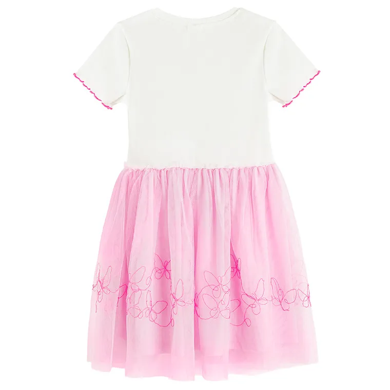 Cool Club, Sukienka dziewczęca z krótkim rękawem, różowa