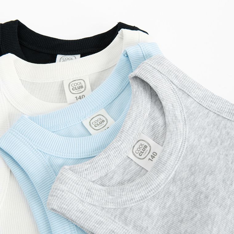 Cool Club, T-shirt dziewczęcy bez rękawów, prążkowany, mix, zestaw, 4 szt.