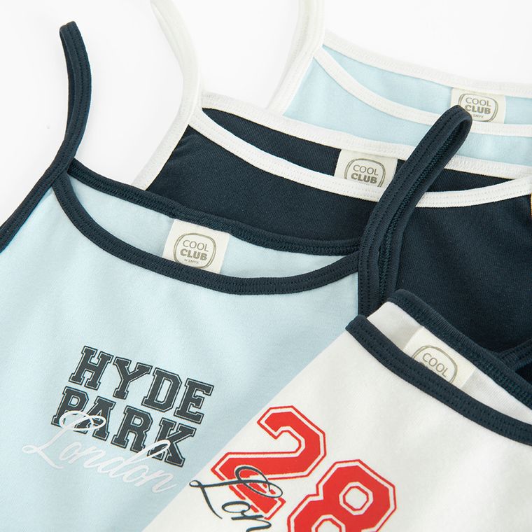 Cool Club, T-shirt dziewczęcy na ramiączka, mix, zestaw, 4 szt.