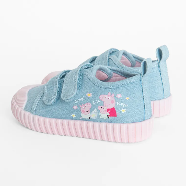 Cool Club, Trampki dziewczęce, niebieskie, Zdrowa Stopa, podeszwa Barefoot, Świnka Peppa