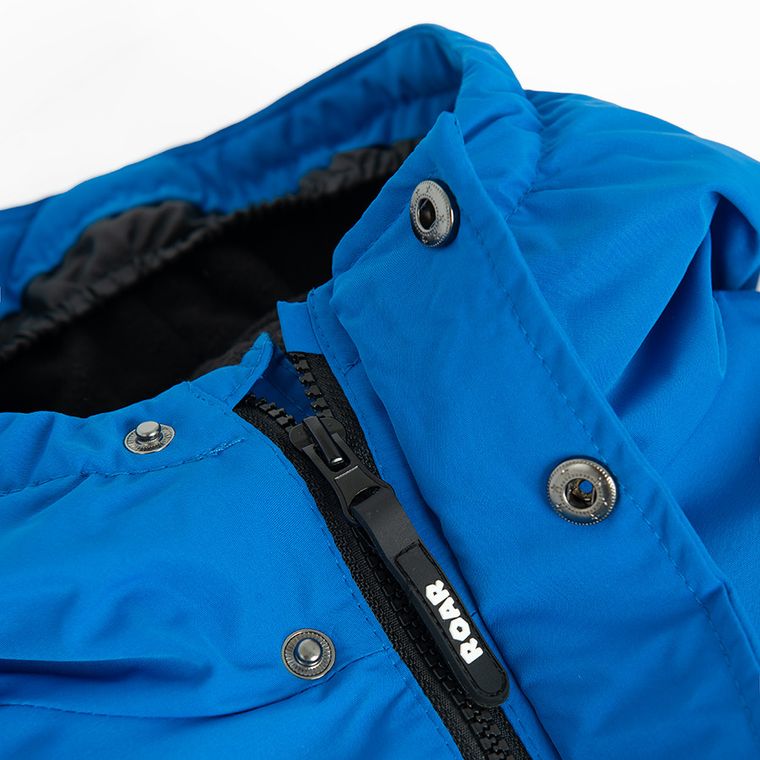 Cool Club, Wodoszczelna kurtka narciarska chłopięca z kapturem, ocieplana, niebieska