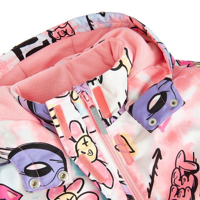 Cool Club, Wodoszczelna kurtka narciarska dziewczęca z kapturem, ocieplana, mix