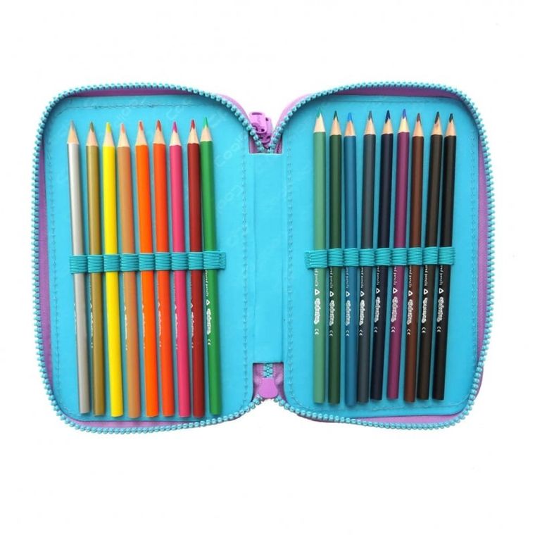 CoolPack, Jumper 3, piórnik rozkładany, potrójny, z wyposażeniem, Gradient Blueberry