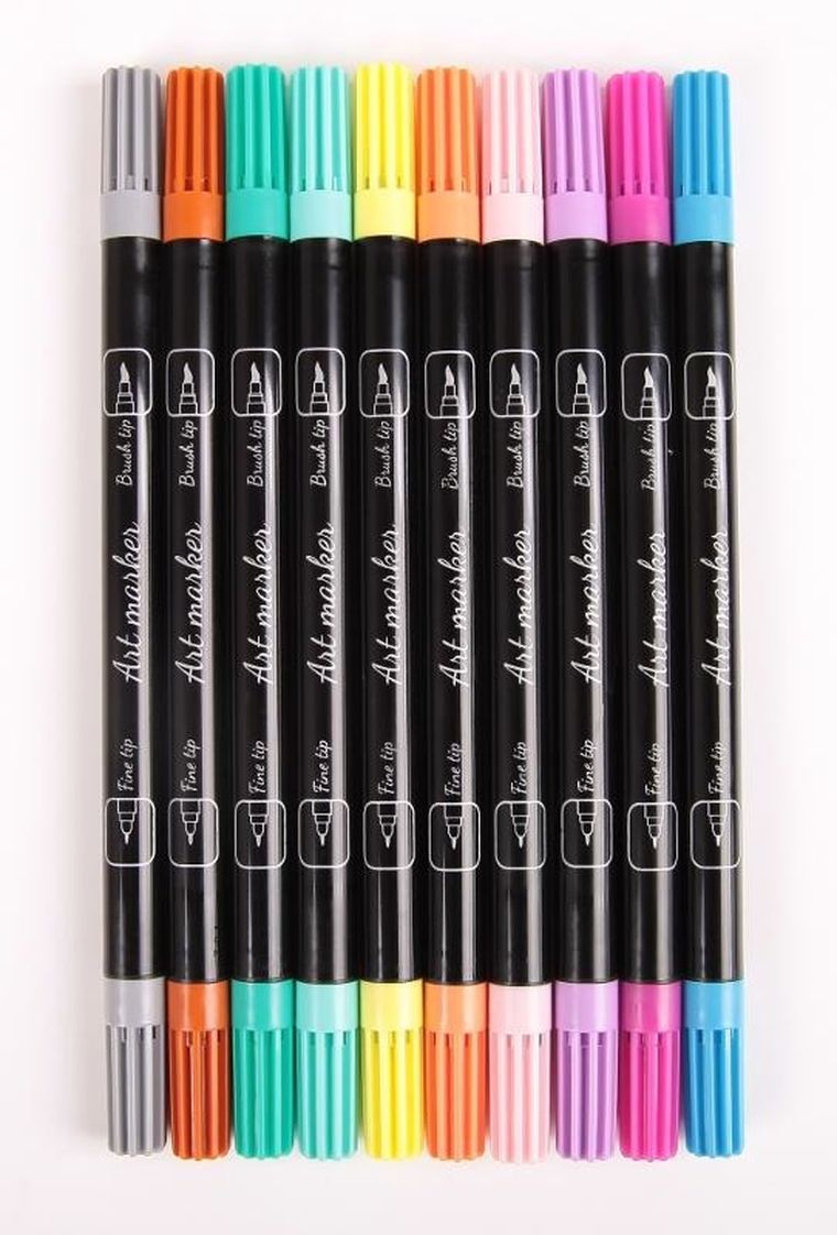 Cresco, markery artystyczne, dwustronne, pastelowe, 10 kolorów