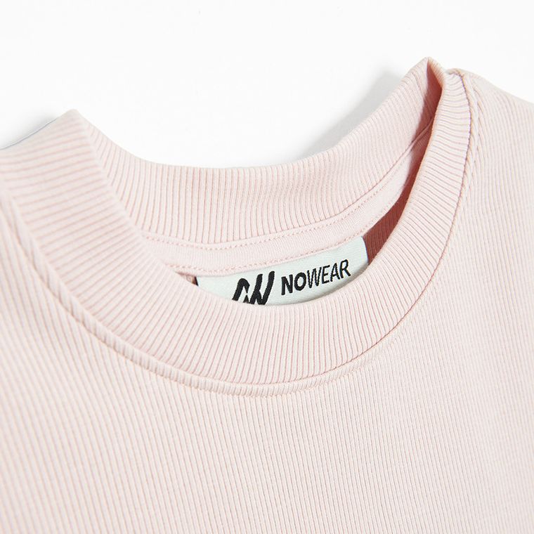 Crop top prążkowany z domieszką modalu NOWEAR