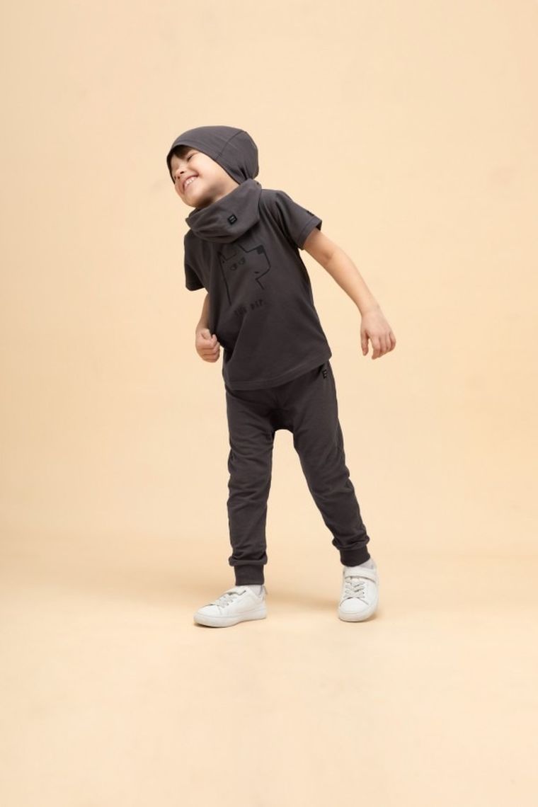 Czapka chłopięca, grafitowa, Pinokio