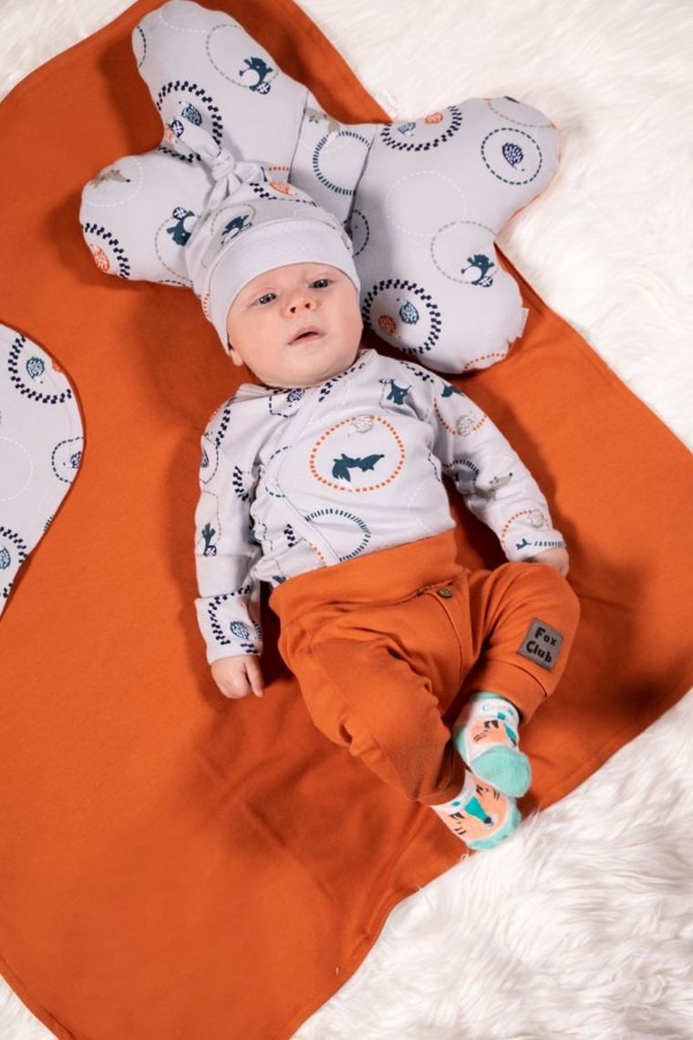 Czapka chłopięca, szara, leśne zwierzęta, Nicol