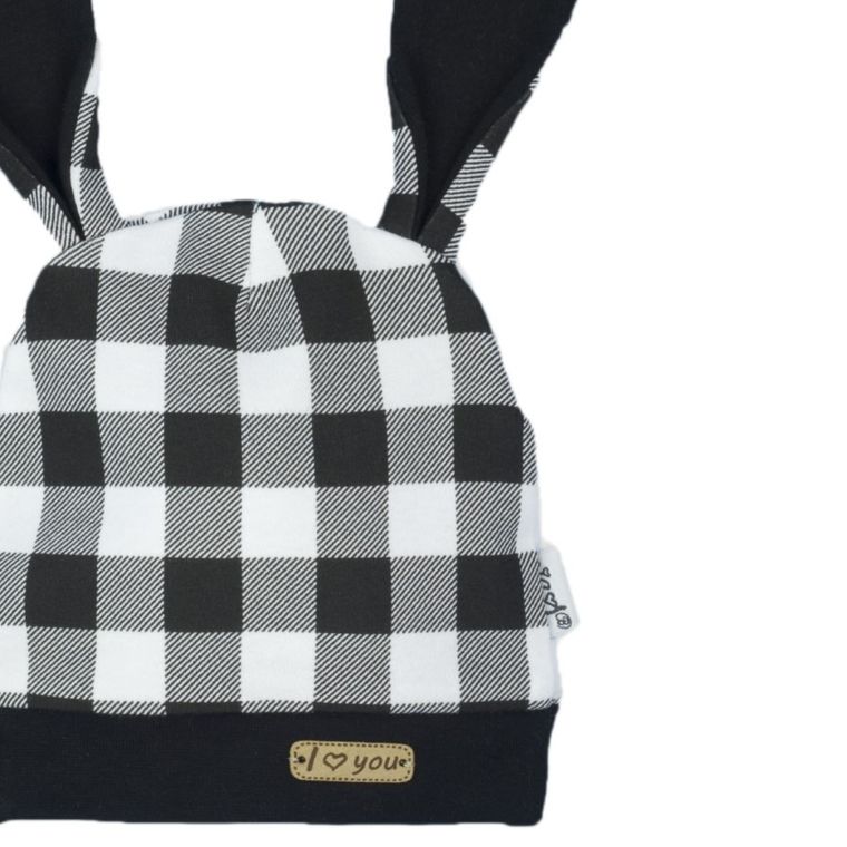 Czapka niemowlęca, biało-czarna, Nicol