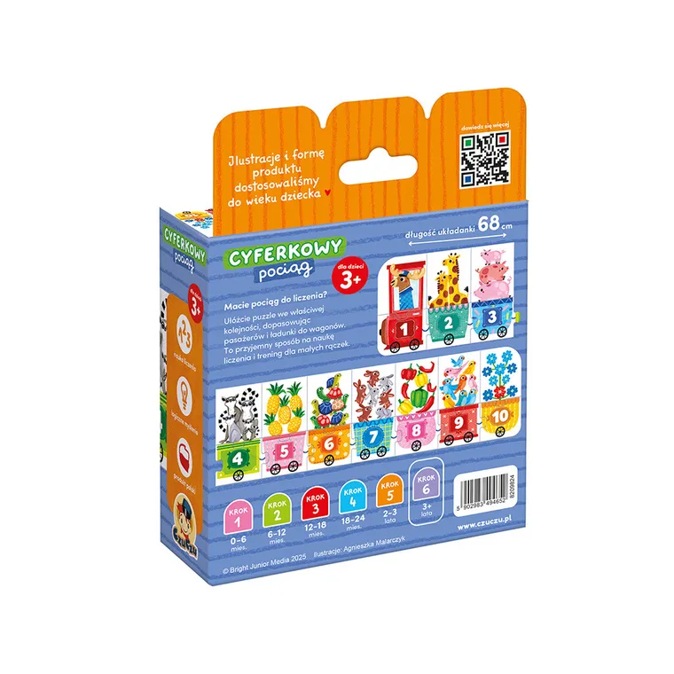 CzuCzu, Cyferkowy pociąg, puzzle, 20 elementów, 3+