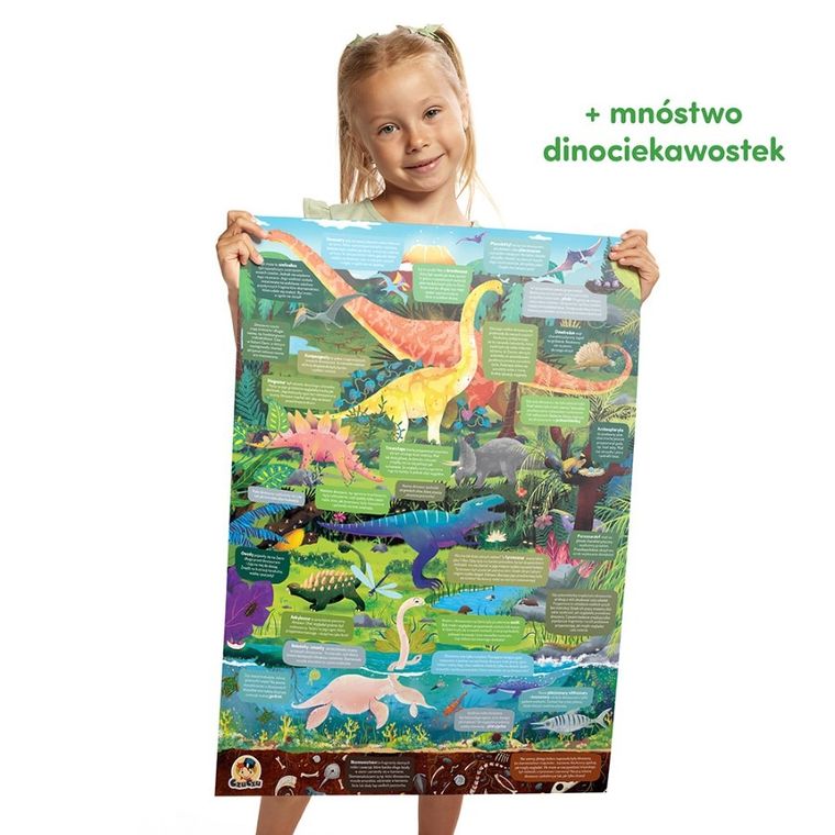 CzuCzu, Dinozaury, puzzle obserwacyjne, 60 elementów + plakat